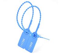 Sigillo di sicurezza antimanomissione Etichette numerate, fascette autobloccanti Confezione multicolore da 500 pezzi Rosso(Blue,100pcs)