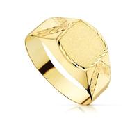 Sigillo in oro 18k Prima Comunione bambino con dettagli intagliati cavi sul bordo laterale della testa