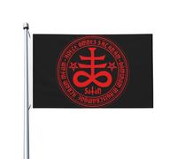 Sigillo magico di Lucifero Satana Leviatano satanico simbolo bandiera stampata 3x5 piedi, giardino cortile prato patio casa dormitorio, decorazione per la casa per feste all'aperto e al chiuso-5875441