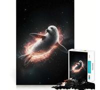 Sigillo nello spazio con aura energetica Puzzle per adolescenti 1000 pezzi Gioco di pensiero intelligente Divertimento per il tempo libero Decorazione murale con ritagli chiari (38x52cm)