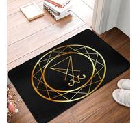Sigillo Satanico Magico D'Oro Di Lucifero Satanismo Tappeto Ingresso Casa Resistente Zerbino Di Benvenuto Confortevole Tappetini Porta Dingresso Per Camera Letto Interno Balcone 40X60 Cm
