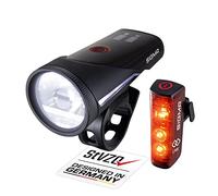 SIGMA Aura 100/Blaze Link set di luci per bici (attacco in silicone) | innovativa funzione frizione | luce anteriore a LED con 100 lux | luce posteriore con funzione luce freno