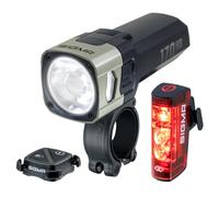 SIGMA Aura 170 HB Link + Hiro 50 Link| Set di luci a LED per bicicletta a | Con funzione LINK, luce anteriore con abbagliante e telecomando HB, fanale posteriore con luce freno e luce freno di