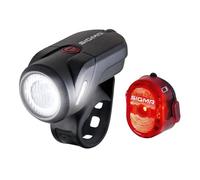 SIGMA Aura 35 e NUGGET II | set di illuminazione per bicicletta resistente alle intemperie | luce anteriore e posteriore ricaricabile