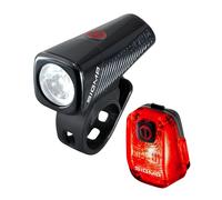 SIGMA Buster 100/Nyte 10 Set | Set di luci per bicicletta con luce anteriore e posteriore | USB-C | Luce anteriore con 5 modalità di illuminazione | Luce posteriore con visibilità di 500 m, inclusa