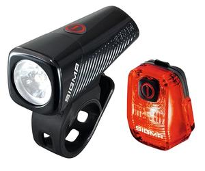 SIGMA Buster 100/Nyte 10 Set | Set di luci per bicicletta con luce anteriore e posteriore | USB-C | Luce anteriore con 5 modalità di illuminazione | Luce posteriore con visibilità di 500 m, inclusa