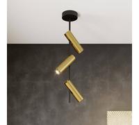 SIGMA Faretto da soffitto Leda 3, 3 luci, nero-oro Sigma