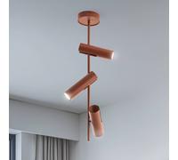 SIGMA Faretto da soffitto Leda 3, rosso mattone, a 3 luci, acciaio, altezza 76 cm Sigma