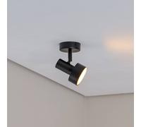 SIGMA Faretto da soffitto Mona, a 1 luce, nero, orientabile, acciaio Sigma