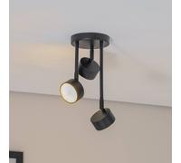SIGMA Faretto da soffitto Nemo, 34 cm, a 3 luci, nero, orientabile, GX53 Sigma