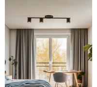 SIGMA Faretto da soffitto Sky, a 3 luci, nero Sigma