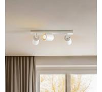 SIGMA Faretto da soffitto Zoom, a 3 luci, bianco, metallo, GU10 Sigma