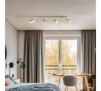 SIGMA Faretto da soffitto Zoom, a 4 luci, bianco, metallo, GU10 Sigma