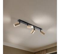 SIGMA Faretto da soffitto Zoom, a 4 luci, nero/oro Sigma