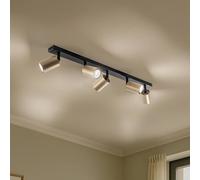 SIGMA Faretto da soffitto Zoom, a 5 luci, nero/oro Sigma