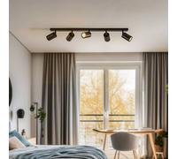 SIGMA Faretto da soffitto Zoom, a 5 luci, nero Sigma