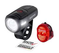 SIGMA LED Set di luci per bicicletta Aura45/Nugget II | set ricaricabile e impermeabile | durata della luce 6-21h | montaggio senza attrezzi