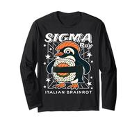 Sigma Penguin Boy Funny Italian-Brainrot Gen Z Meme Maglia a Manica
