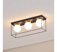 SIGMA Plafoniera Aroma, a 3 luci, nero/bianco/oro, acciaio Sigma