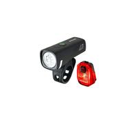 SIGMA Set luci a batteria AURA 40 RIDE TO SCHOOL versione con luce posteriore HIRO 10 nero