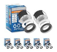 Sigmaled Lighting, 10 Mini Faretti a LED da Incasso 3W Dimmerabili per Esterno Interno IP54, LED SPOT da Incasso Luce Calda 3000K, 300 lm, Faretto 220V 230V, 3 Ghiere Bianca Cromata Nera (5 pack da 2)