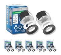 Sigmaled Lighting, 10 Mini Faretti a LED da Incasso 3W Dimmerabili per Esterno Interno IP54, LED SPOT Incasso Luce Naturale 4000K, 300 lm, Faretto 220V 230V, 3 Ghiere Bianca Cromata Nera (5 pack da 2)