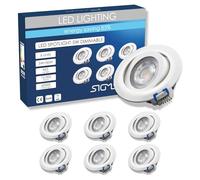 Sigmaled lighting, FARETTO LED da Incasso Cartongesso 5W Dimmerabile 450lm, Luce Fredda 6000K, Foro Ø70-80mm, 220V-240V AC, SPOT LED a Soffitto Orientabile, 6 pezzi