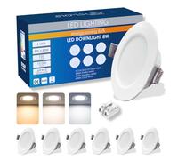 Sigmaled lighting, FARETTO LED da incasso 8W 720lm, IP44 per esterni ed interni, Luce selezionabile Calda 3000K Naturale 4000K Fredda 6000K, Foro Ø95-110mm, 220V-230V AC, SPOT ultra sottili, 6 pezzi