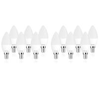 Sigmaled lighting - Lampadina LED E14 6W (equivalente 40W) - 480 lumen - Luce calda 2800K - Attacco piccolo - Lampada LED C37 CANDELA - 6 PEZZI (Confezione da 2)