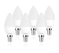 Sigmaled lighting - Lampadina LED E14 6W (equivalente 50W) - 550 lumen - Luce naturale 4000K - Attacco piccolo - Lampada LED C37 CANDELA - 6 PEZZI