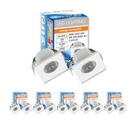 Sigmaled lighting, MINI SPOT LED 3W, Dimmerabile, 300lumen, Luce Calda 3000K, Faretto QUADRO incasso, 220V / 240V AC Driver NON NECESSARIO, 35x35x25mm, 10 Spots (5 scatole da 2 pezzi)