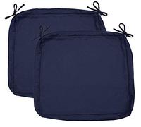 Sigmat Fodera per cuscino per sedia quadrata, impermeabile, colore blu navy, 45,7 x 45,7 x 5,1 cm, 2 federe