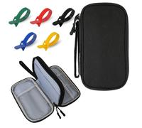 SIGMAWISE® Custodia cavi 19 x 11 cm + 10 fascette in velcro - Organizer cavi da viaggio - Custodia per caricabatterie, USB e accessori elettronici - Borsa compatta e versatile (nero)