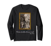 Sigmund Freud Dipinto Inchiostro Arte Psicologia Frasi Maglia a Manica