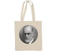 Sigmund Freud Thug Life Meme Glasses - Borsa tote in cotone naturale, colore: Bianco