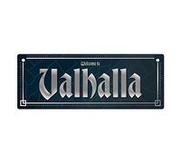Sign in metallo Vikings con saying Welcome to Valhalla