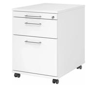 SIGNA AC20 - Cassettiera con rotelle Maniglia ad arco in metallo Bianco