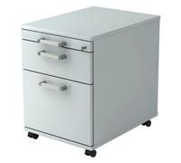 SIGNA AC20 - Cassettiera con rotelle maniglia in metallo cromato Grigio