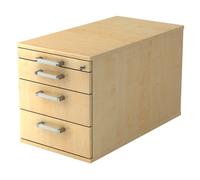 SIGNA TC30 CE - Cassettiera con rotelle Acero maniglia in metallo cromato