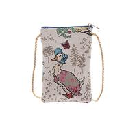 Signare Arazzo Smart Neck Pouch Bag, mini borsa a tracolla per telefono, borsa per cellulare, borsa per telefono con cinturino a filo lungo con design Peter Rabbit ™, Jemima Pozzanghera Anatra, mini