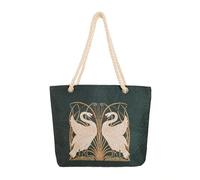 Signare Borsa da spiaggia con arazzo, manico in corda e chiusura lampo (BEACH) (Swan)