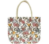 Signare Borsa da spiaggia con arazzo, manico in corda e chiusura lampo (Pomegranate e Lemon) (POMEGRA)