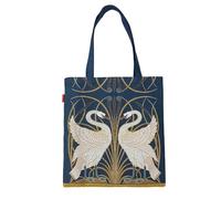 Signare Borsa tote piatta con design Walter Crane Swan (Walter Crane Swan, FLAT-SWAN), Walter Crane Swan, One Size