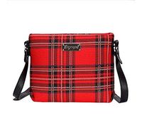 Signare Borsetta donna moda in tessuto stile arazzo a spalla borsa messenger a tracolla vari disegni (Tartan del Casato degli Stuart)