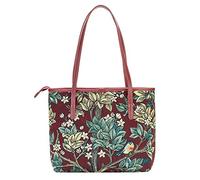 Signare Elegante borsa a tracolla - William Morris Tree of Life Tapestry Design - Borsa in tela di cotone ecologica e resistente (borsa a tracolla, albero della vita rosso) (COLL-ART-WM-TLRD)