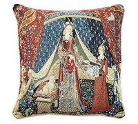 Signare Gobelin Arazzo copricuscini divano, federe cuscini divano, fodere cuscini 45x45 cm motivo The Lady and the Unicorn (A Mon Seul Desir)