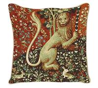 Signare Gobelin Arazzo copricuscini divano, federe cuscini divano, fodere cuscini 45x45 cm motivo The Lady and the Unicorn (Lion)