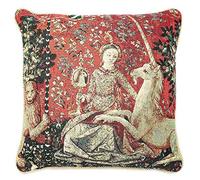 Signare Gobelin Arazzo copricuscini divano, federe cuscini divano, fodere cuscini 45x45 cm motivo The Lady and the Unicorn (Sense of Sight)