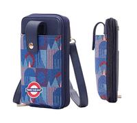 Signare London TfL - Borsa a tracolla da donna, con licenza ufficiale Piccadilly Moquette, design con ricamo Mind the Gap, mini borsa per telefono con scomparti per carte, tasca con cerniera e