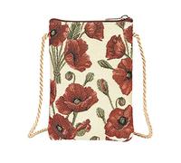 Signare Mini borsa a tracolla da donna, borsa per cellulare, borsa per smartphone (papavero)